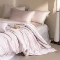 Απαλό ροζ σετ κρεβατιού 4 τεμαχίων από tencel, λείο και αναπνεύσιμο για την κρεβατοκάμαρα. - Απαλό χρώμα του φασολιού
