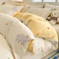 Cute cartoon elephant print cotton duvet cover, soft single bed sheet bedding set winter new - Colorful Dot Elephant