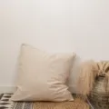 Effen linnen kussenhoes minimalistische vierkante sierkussenhoes voor woonkamer bank decor - Kussensloop 45x45 cm (zonder vulling) / Natuurlijke Linnenkleur
