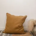 Effen linnen kussenhoes, Japanse minimalistische decoratieve kussensloop voor bank. - Kussensloop 45x45 cm (zonder vulling) / Mocha Bruin