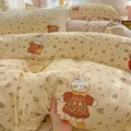 Cute cartoon rabbit floral print bedding set four piece quilt cover sheet cozy home - Cute Rabbit / Pair of 48x74cm Pillowcases