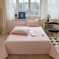 Conjunto de colcha de algodón a cuadros rosas, ropa de cama acolchada gruesa para dormitorio. - Rosa cereza a cuadros / Colcha individual de 200x230cm