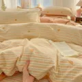 Cozy pumpkin plaid bedding set skin-friendly cotton-feel duvet cover and bedsheet - Pumpkin Season / Pair of 48x74cm Pillowcases