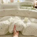 Cute floral cartoon teddy bear bedding set soft imitation cotton four piece duvet cover sheet - Pipi Dog / Pair of 48x74cm Pillowcases