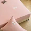 Baumwollgarngefärbtes gewaschenes Spannbettlaken rosa kariert Einzelgröße Studentenwohnheim Variante - Rosa Karos / 90*200 cm +15 cm