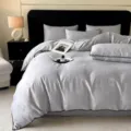 Ensemble de literie de luxe en coton gris 4 pieces, housse de couette ultra-douce pour chambre. - [Style drap plat] Ensemble 3 pièces 0,9 m - housse de couette 150x200 / Citron précoce - gris
