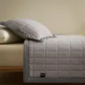 Thickened milk velvet quilted bed cover set, soft warm anti-slip bedding variant. - Vanilla Gray + Classic Gray