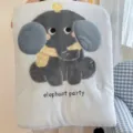 Cute cartoon elephant milk fleece winter quilt thickened soft warm blanket for single bed - Little Elephant and Little Chick / 120*150cm Spring & Autumn Quilt - 2.3 Jin