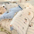 Cotton bedding set with cute puppy stripe print, soft and comfortable for bedroom decor. - Candy Wrapper Childhood / 120x150cm Single Duvet Cover