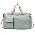 Grosse Kapazitaet Sport Reisetasche Fitnessstudio Tasche mit nass trockener Trennung - Grün und Rosa