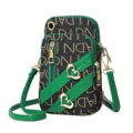 Vrouwen Mini Schoudertas Telefoontas PU Lederen Crossbody Tas Met Hartje Hanger - Groen