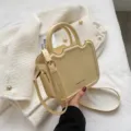 Yellow stylish women handbag trendy messenger bag retro shoulder bag daily casual accessory - Light Yellow