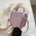 Chic purple PU leather handbag for women, stylish crossbody and shoulder bag for daily wear. - Purple