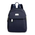 Stylish women mini backpack in dark blue nylon, perfect for casual travel and daily use. - Navy Blue