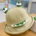 Cute funny bucket hat women cartoon 3d big eyes dome basin hat sweet sun protection - 53-58cm (Adjustable) / Khaki