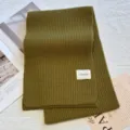 Sciarpa in maglia a costole verde, morbida sciarpa invernale calda da donna, variante moda. - Verde Scuro