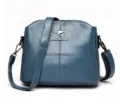 Blaue Damen Umhängetasche, lässige Crossbody PU Ledertasche mit mehrschichtigem Design. - Blaugrün