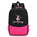 Kids backpack for girls cute pink black school bag toddler kindergarten bookbag - L / Black