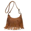 Brown suede fringe crossbody bag, retro bohemian shoulder handbag for women daily casual use. - 30*25*7 / Caramel color