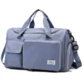 Bolso de viaje grande bolsa plegable con múltiples bolsillos bolso de hombro deportivo unisex - Azul Niebla