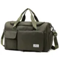 Bolsa de viaje de nailon verde de gran capacidad con diseño de hombro y mensajero - Verde Militar
