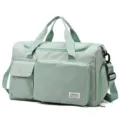 Bolsa de viaje plegable verde claro con múltiples bolsillos, gran capacidad bandolera. - Verde claro