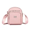 Borsa a tracolla in nylon rosa casual leggera multi tasche borsa da viaggio per le donne - Rosa