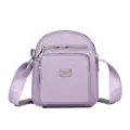 Light purple nylon crossbody bag casual multi-pocket shoulder bag for women daily use - Light Purple
