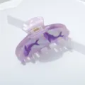 Paarse walvis haarclip detail, doorschijnende iriserende afwerking met oceaanontwerp. - Paarse Walvis Stijl (M250702003)