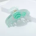 Mint green seashell acrylic hair claw clip for summer style, cute and elegant daily hair accessory. - Light Green Shell Style (M250702003-9)