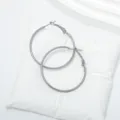 Eenvoudige zilveren metalen creolen oorringen voor dagelijkse mode sieraden variant - Zilver