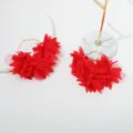 Rode chiffon bloem creolen voor vrouwen, handgemaakte zoete statement oorbellen sieraden. - Rode Bloemblaadjes Stijl (M240506008-2)