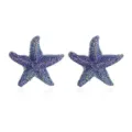Blauwe verloop zeester kristal oester oorbellen voor vrouwen mode luxe sieraden detail. - Blauw Paarse Stijl (M240711011)