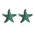 Chique groene kristallen zeester oorbellen voor dames, stijlvolle strass sieraden. - Groene Stijl (M240711011-2)