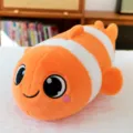 Cute clownfish plush toy soft stuffed animal pillow for kids bedroom decor and relaxing sleeping. - 40 cm / Clownfish Pillow