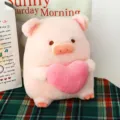 Simpatico maialino di peluche rosa con cuore morbido peluche regalo di san valentino - Rosa / 30 cm