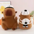 Schattige capybara pluche knuffel met sportrugzak, zachte dierenpop als leuk cadeau. - Voetbalstijl / 32cm