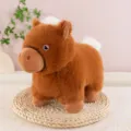 Schattig pluche pony speelgoed, kortbenig bruin knuffeldier zachte pop voor kinderen decoratie. - 25cm / Bruin