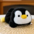 Cute lying penguin plush toy, soft stuffed animal doll, lovely desktop companion and wrist rest. - Penguin