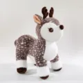 Simpatico peluche cervo sika, bambola di animale imbottito cerbiatto maculato marrone regalo natale. - 25cm