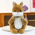 Cute brown plush rabbit toy with bow tie, soft stuffed animal doll for kids birthday gift. - 20cm / Brown