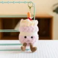 Lindo llavero de pastel de cumpleaños de peluche colgante de bolso suave accesorio adorable - Magdalena / 15cm / Rosa