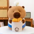 Lindo peluche de carpincho chef con bolsa de pan, suave muñeco de peluche para decoración. - 40cm (Pan Removible) / Carpincho pan tostado