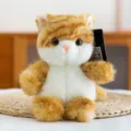 Cute orange and white fat cat plush toy, soft stuffed animal doll desktop ornament. - Yellow Cat (with Sound)