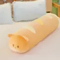 Long cute bear bread plush pillow, cream style baguette sleeping bolster doll for cozy bedroom decor. - 55 cm / Bread Bear