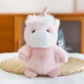 Cute pink plush unicorn doll with shiny sequin hooves, soft stuffed toy for desktop decor. - Pink Unicorn (with Sound)