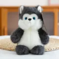 Fluffy black and white cat plush toy cute stuffed animal soft desktop decoration doll - Husky (with Sound)