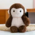 Cute brown white plush monkey doll, soft stuffed animal toy for desktop decoration and kids gift. - Monkey (With Sound)