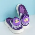 Pantofole invernali in peluche con viso di bambola, scarpe calde da interno viola. - Veggente