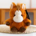 Cute fluffy brown horse plush toy soft stuffed doll adorable animal desktop ornament - Horse (With Sound)
